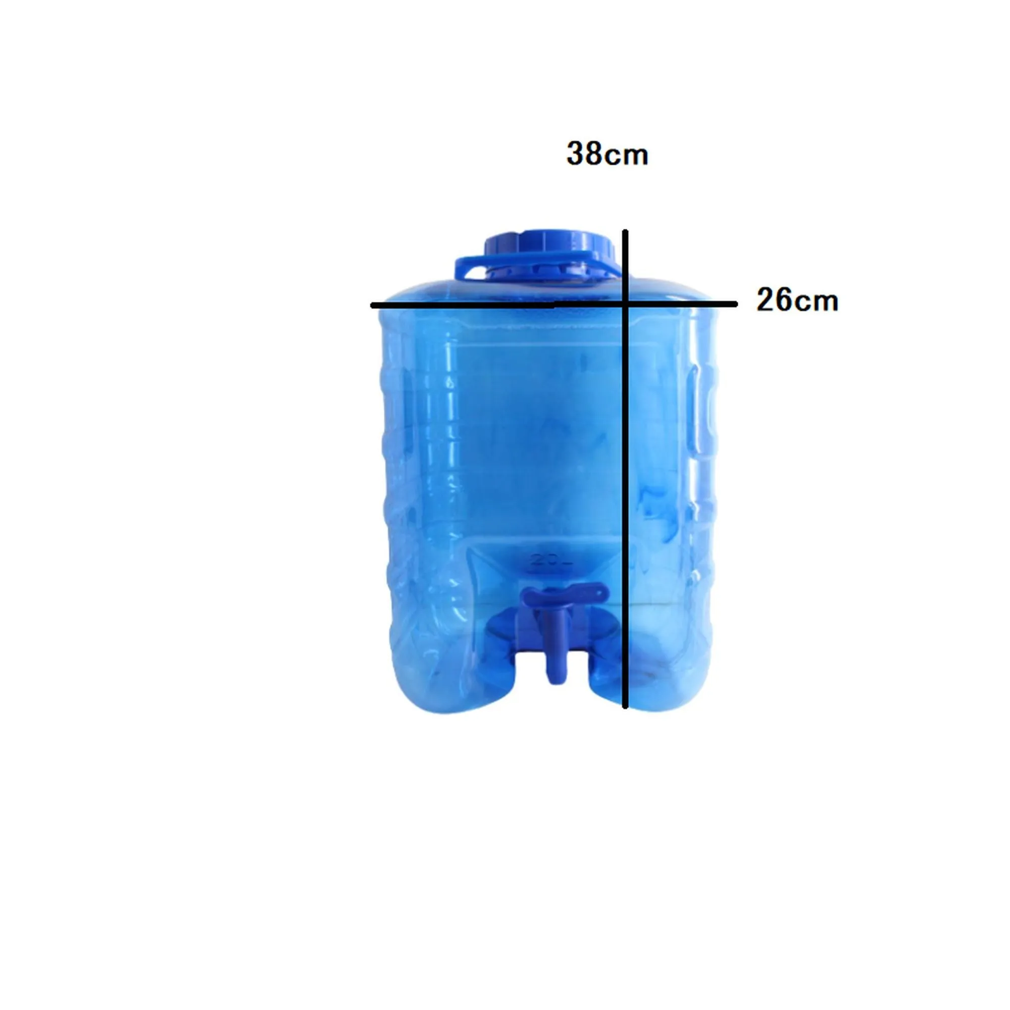 20L Plastic Water Dispenser with tap Square Blue