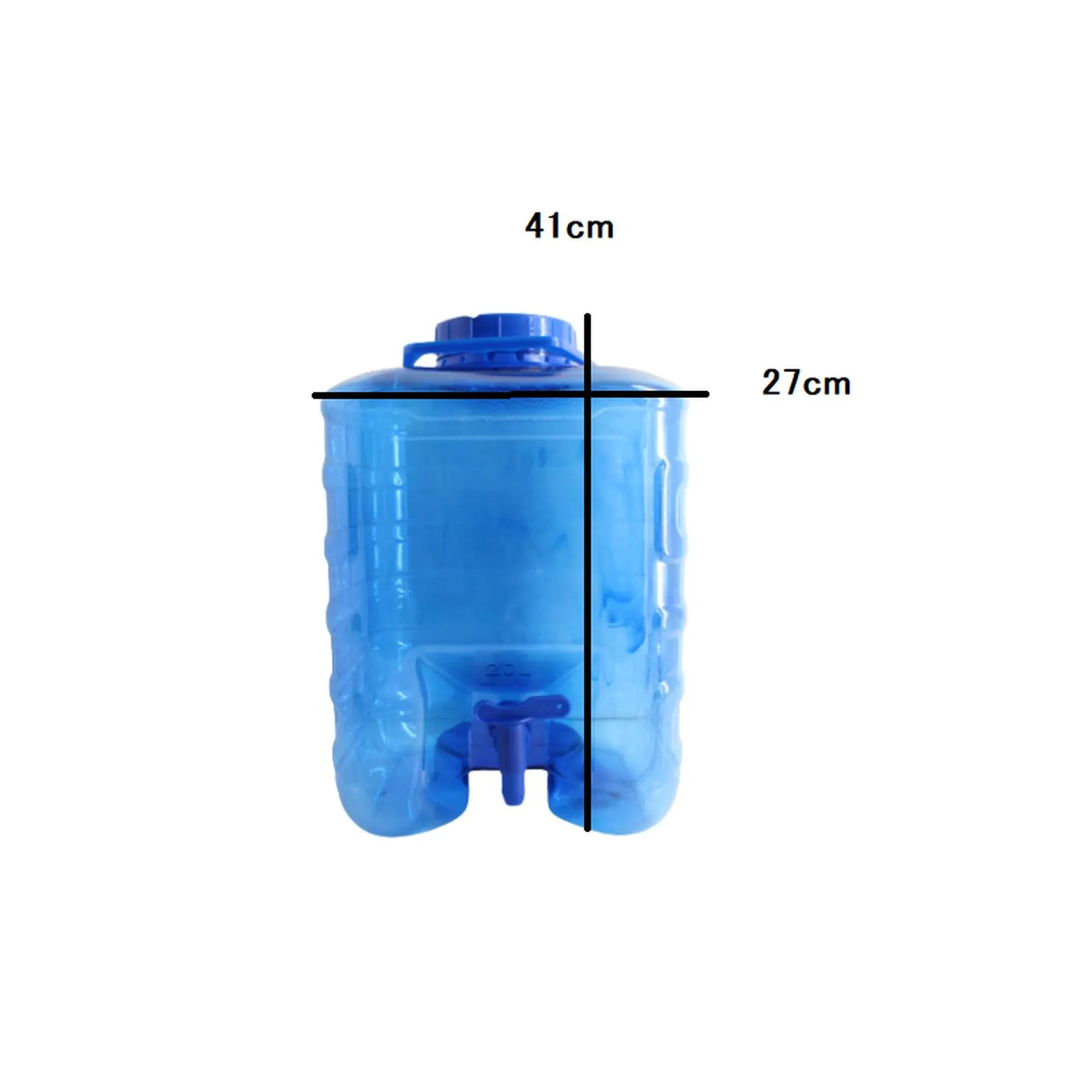 25L PET Plastic Water Dispenser with Tap Square Blue