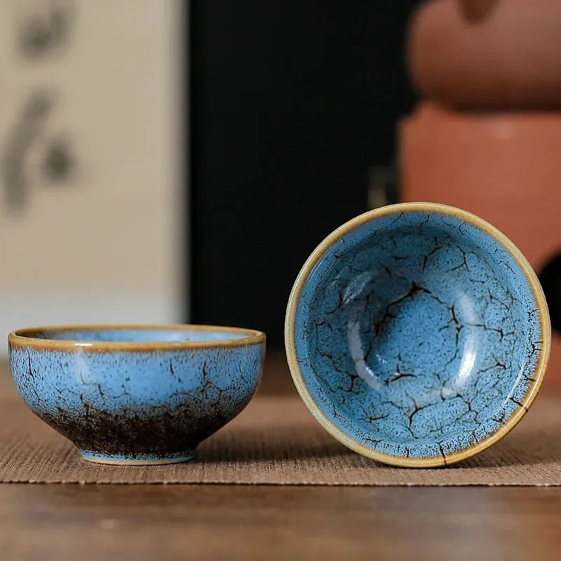 45ml Mini Tea Bowl Kiln Transformation Ceramic Tea Cup Chinese Kung Fu Teacup Espresso Coffee Cups Jianzhan Afternoon Teacups