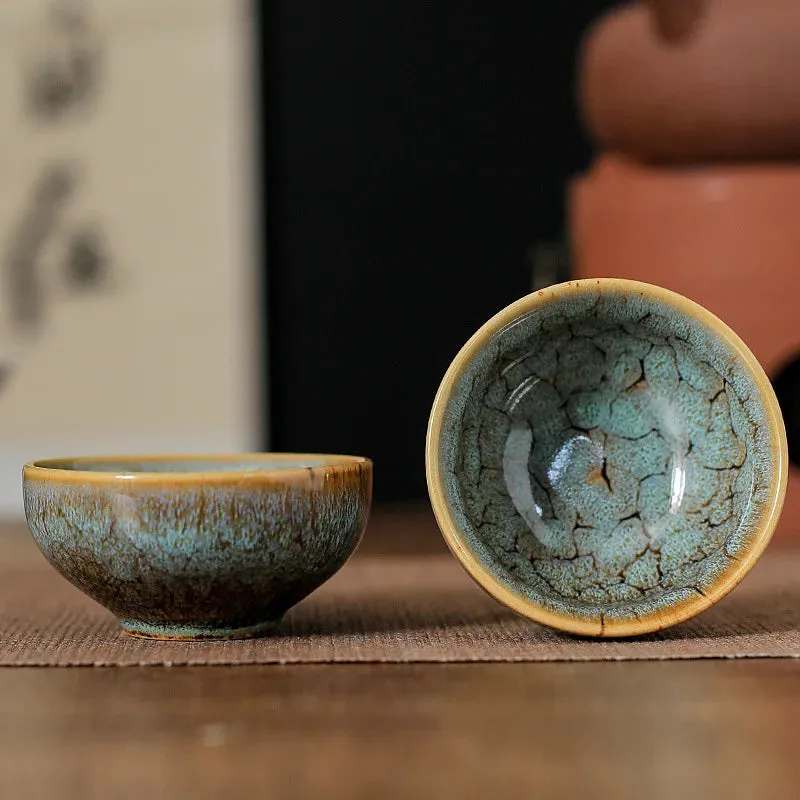 45ml Mini Tea Bowl Kiln Transformation Ceramic Tea Cup Chinese Kung Fu Teacup Espresso Coffee Cups Jianzhan Afternoon Teacups