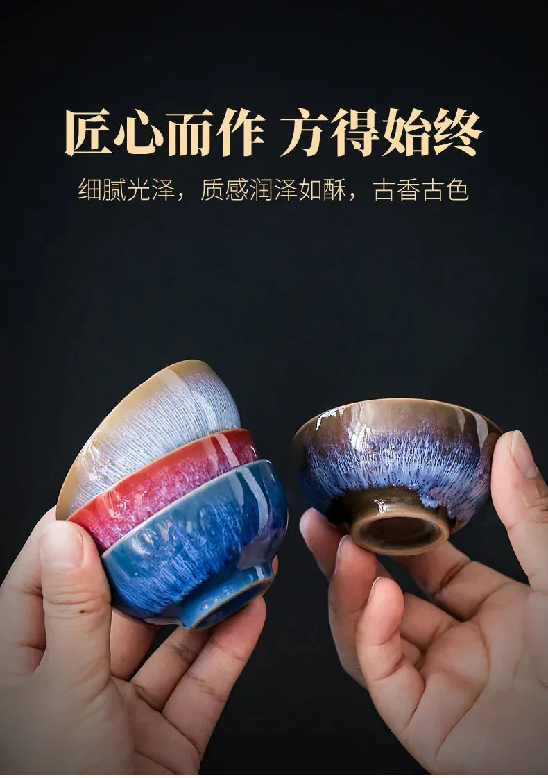 45ml Mini Tea Bowl Kiln Transformation Ceramic Tea Cup Chinese Kung Fu Teacup Espresso Coffee Cups Jianzhan Afternoon Teacups