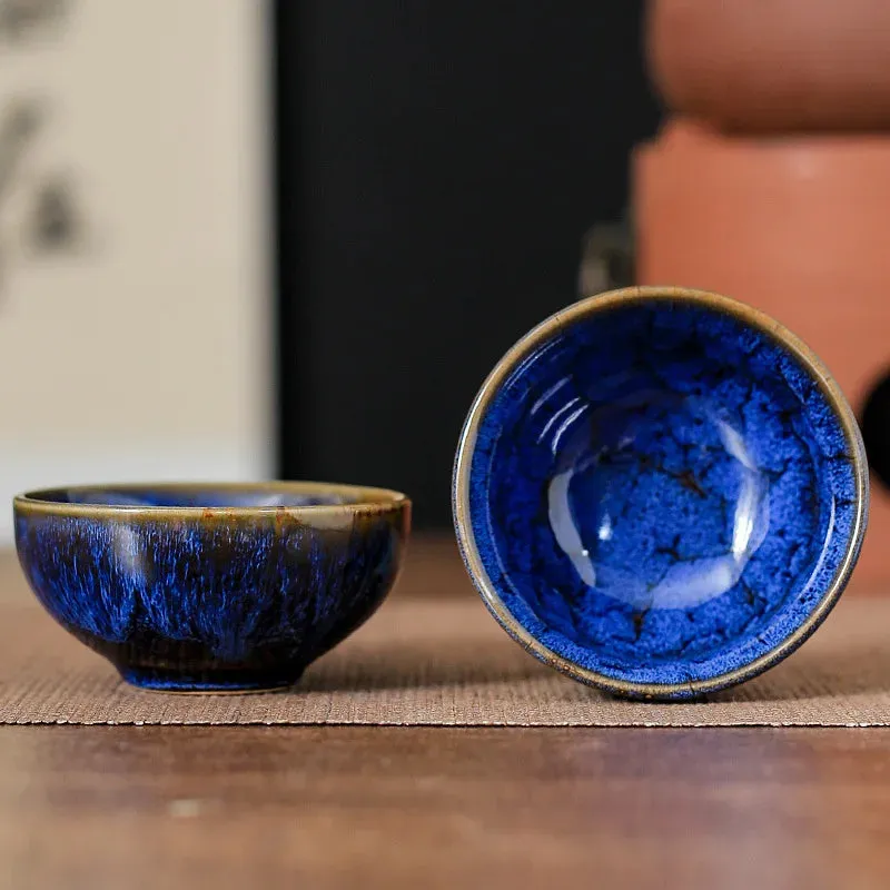 45ml Mini Tea Bowl Kiln Transformation Ceramic Tea Cup Chinese Kung Fu Teacup Espresso Coffee Cups Jianzhan Afternoon Teacups