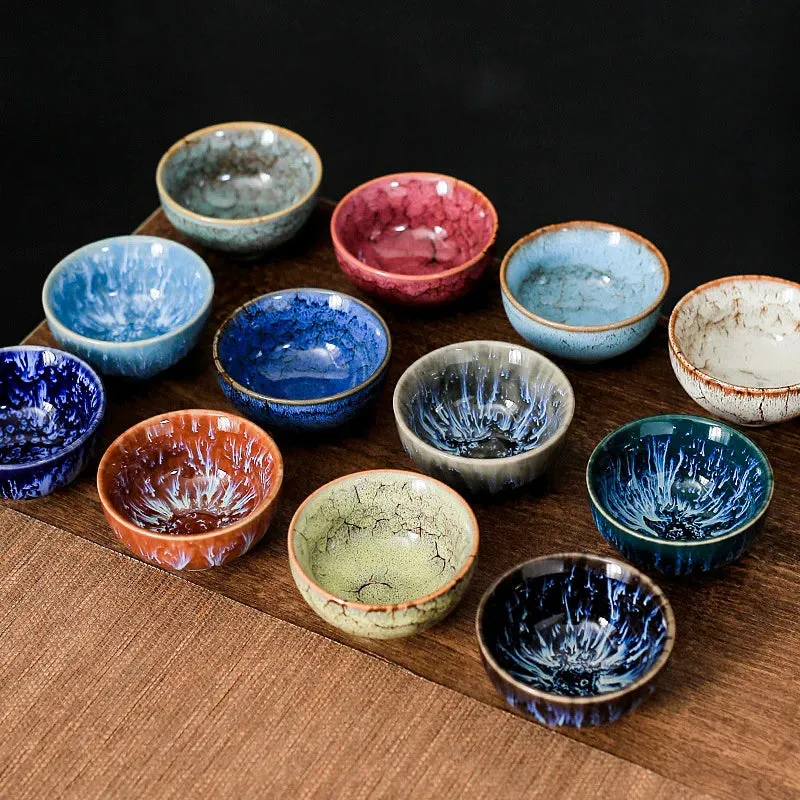 45ml Mini Tea Bowl Kiln Transformation Ceramic Tea Cup Chinese Kung Fu Teacup Espresso Coffee Cups Jianzhan Afternoon Teacups