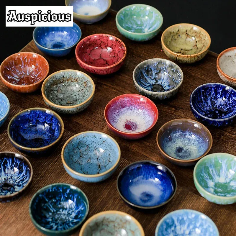 45ml Mini Tea Bowl Kiln Transformation Ceramic Tea Cup Chinese Kung Fu Teacup Espresso Coffee Cups Jianzhan Afternoon Teacups