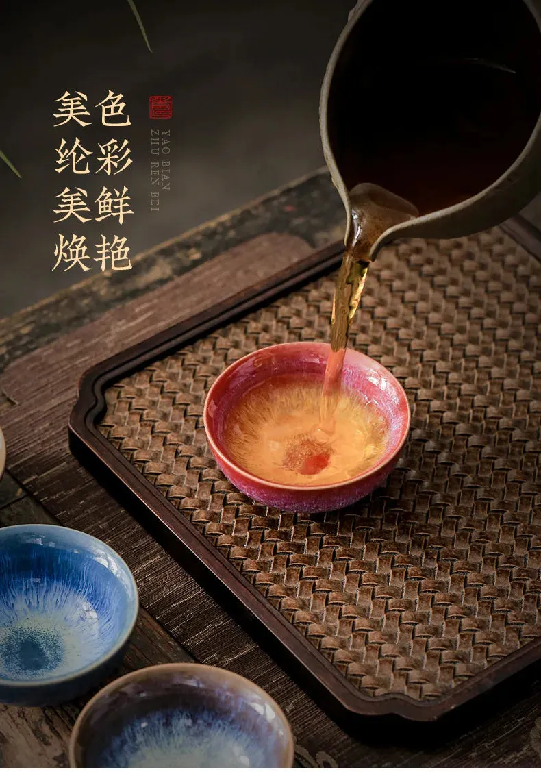 45ml Mini Tea Bowl Kiln Transformation Ceramic Tea Cup Chinese Kung Fu Teacup Espresso Coffee Cups Jianzhan Afternoon Teacups