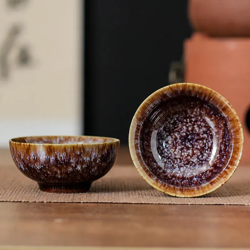 45ml Mini Tea Bowl Kiln Transformation Ceramic Tea Cup Chinese Kung Fu Teacup Espresso Coffee Cups Jianzhan Afternoon Teacups