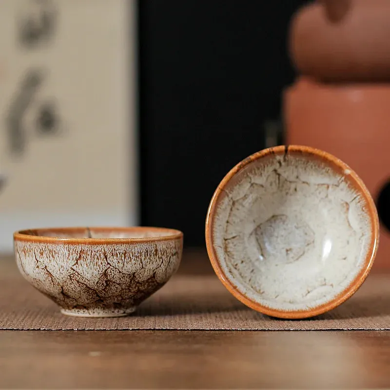 45ml Mini Tea Bowl Kiln Transformation Ceramic Tea Cup Chinese Kung Fu Teacup Espresso Coffee Cups Jianzhan Afternoon Teacups