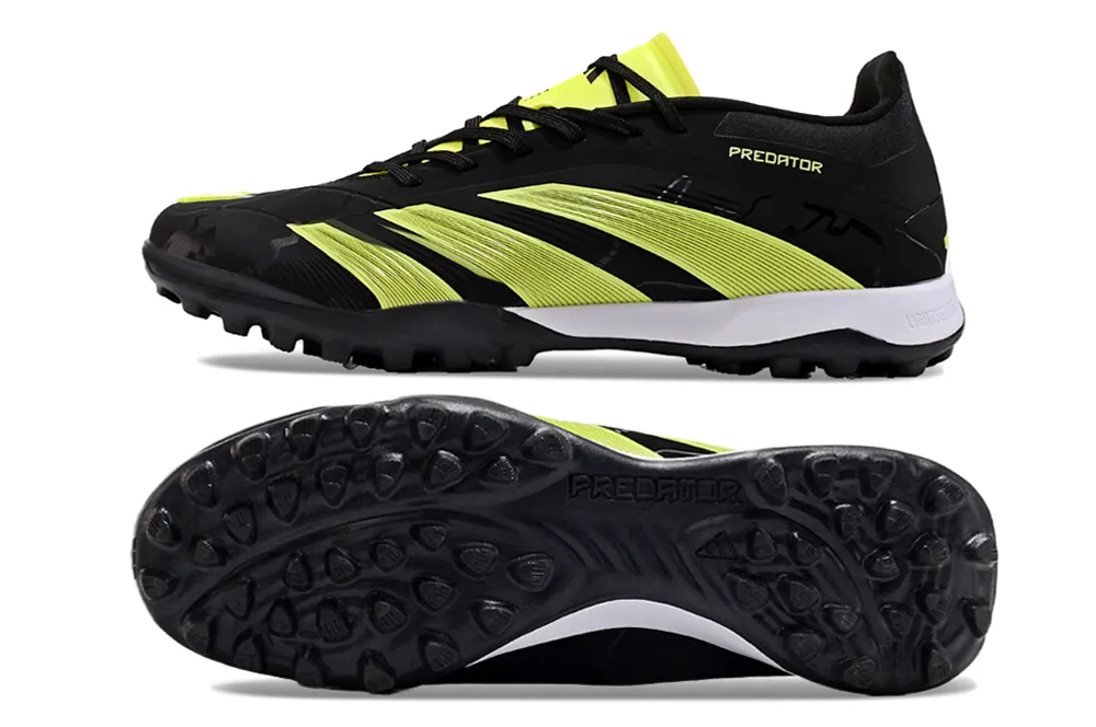 Adidas Predator 24 Elite Indoor Shoes - Spider Black | Chartreuse Green | White - FREE SHIPPING WORLDWIDE