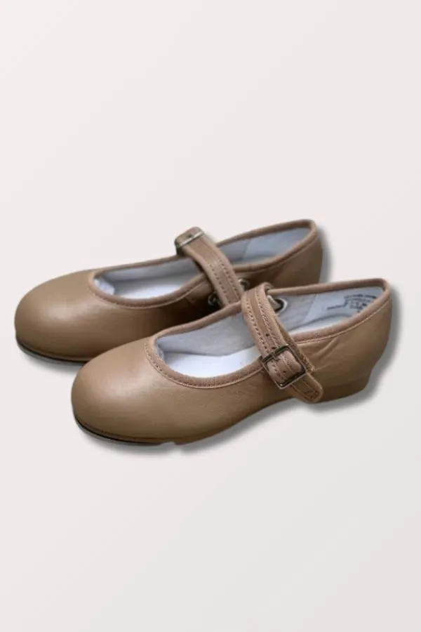 Adult Mary Jane Velcro Buckle Tap Shoes - Caramel