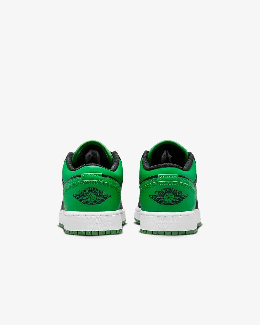 Air Jordan 1 Low (GS) Black Lucky Green White 553560-065