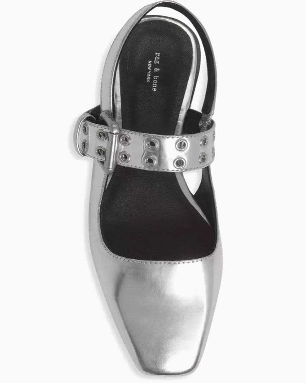 Astra Metallic Slingback Flat in Silver