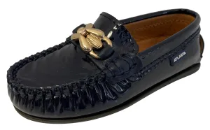 Atlanta Mocassin Boy's & Girl's Ornament Moccasin, Navy Blue