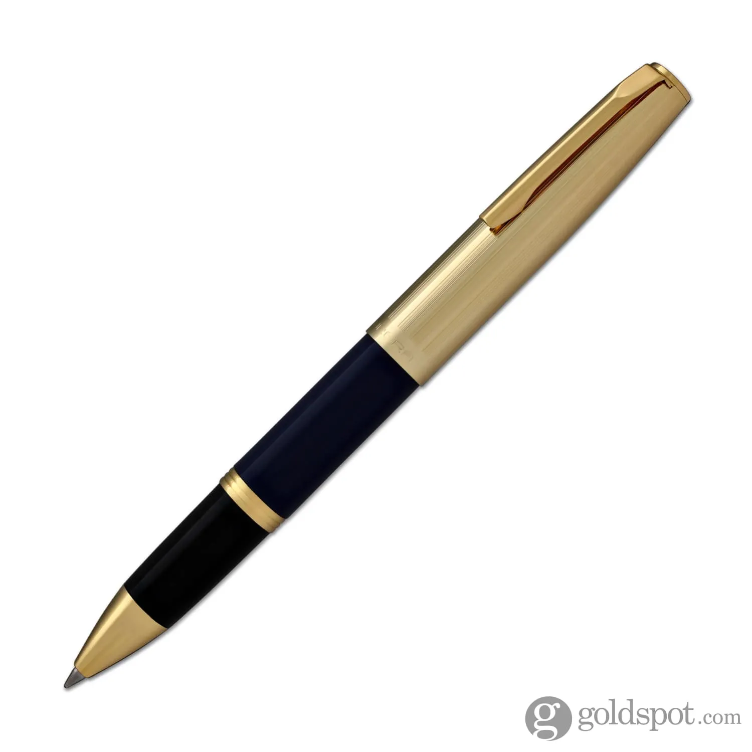 Aurora Duo Cart Rollerball Pen - Dark Blue Resin with Gold Plated Cap