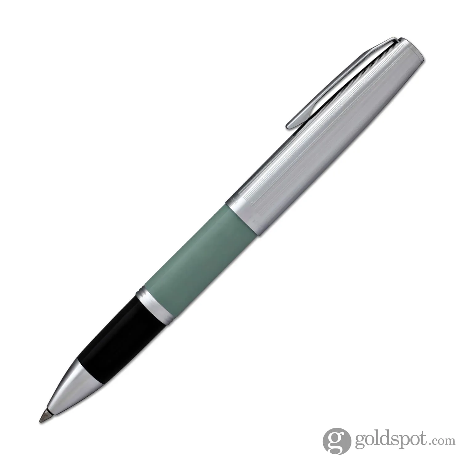 Aurora Duo Cart Rollerball Pen - Light Green Resin With Chrome Cap