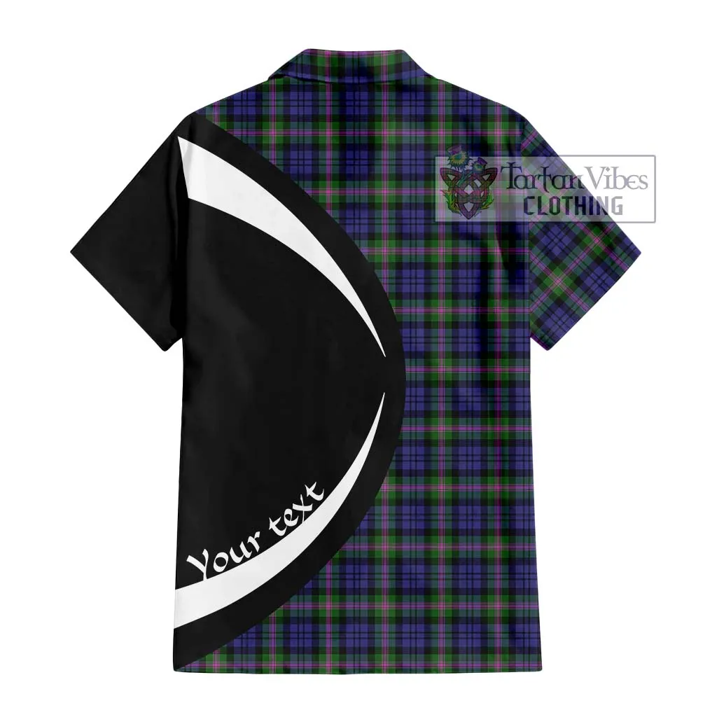 Baird Modern Tartan Short Sleeve Button Up with Family Crest Circle Style