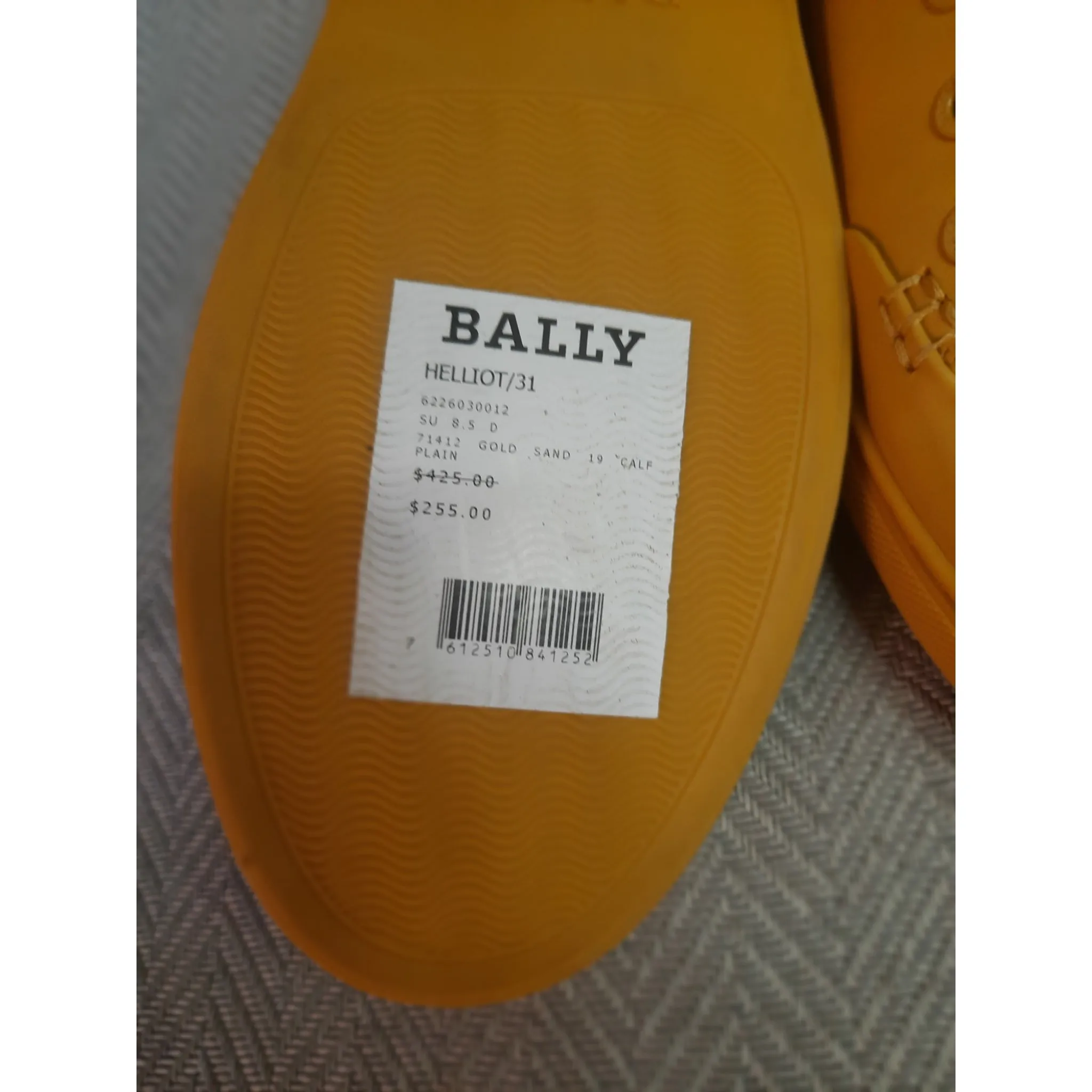 Bally Helliot Dip Dyed Sneaker Gold Sand Size 8.5