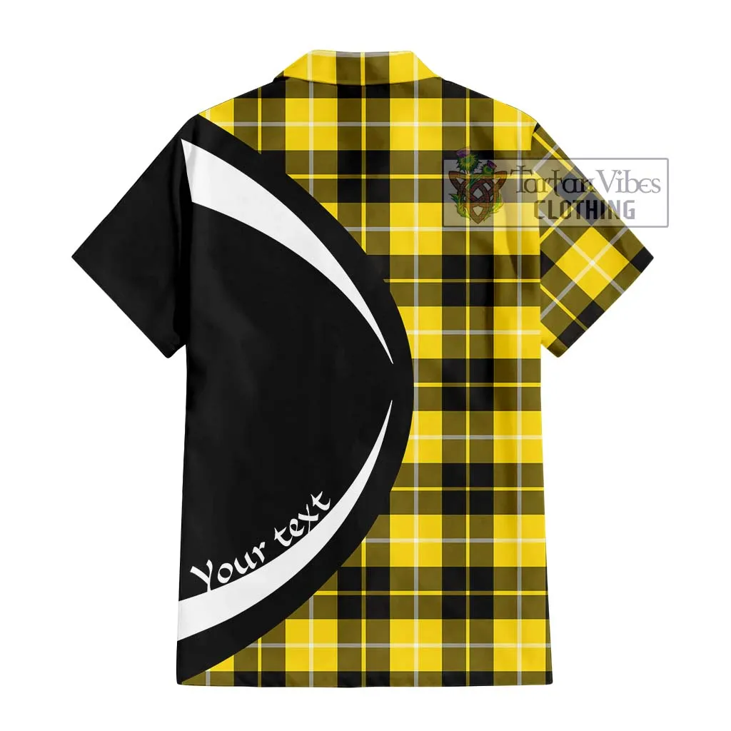 Barclay Dress Modern Tartan Short Sleeve Button Up with Family Crest Circle Style