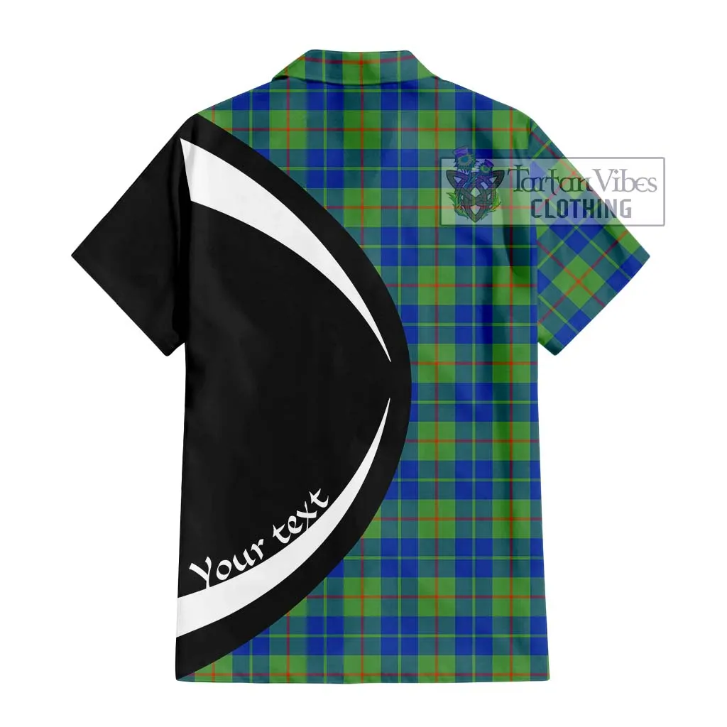 Barclay Hunting Ancient Tartan Short Sleeve Button Up with Family Crest Circle Style