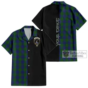 Barclay Tartan Short Sleeve Button Shirt with Family Crest and Half Of Me Style