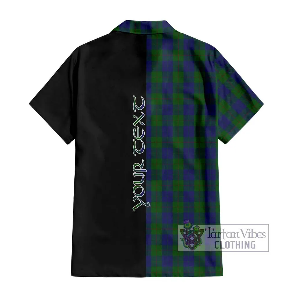 Barclay Tartan Short Sleeve Button Shirt with Family Crest and Half Of Me Style