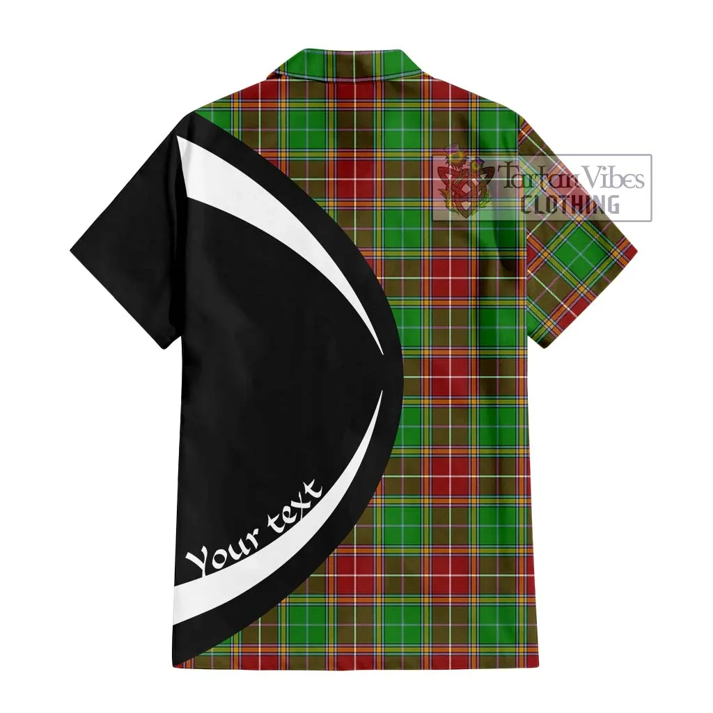 Baxter Modern Tartan Short Sleeve Button Up with Family Crest Circle Style