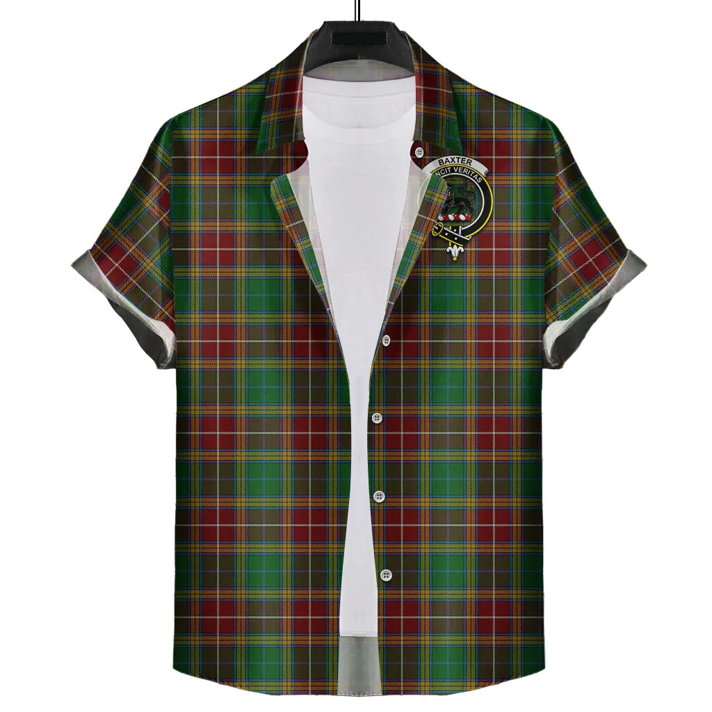 Baxter Tartan Short Sleeve Button Down Shirt with Family Crest