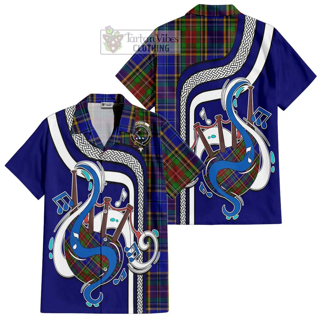 Beattie Tartan Short Sleeve Button Shirt with Epic Bagpipe Style