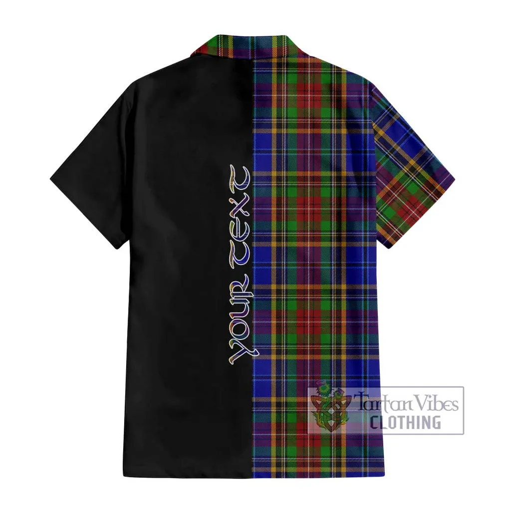 Beattie Tartan Short Sleeve Button Shirt with Family Crest and Half Of Me Style