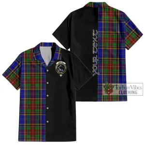 Beattie Tartan Short Sleeve Button Shirt with Family Crest and Half Of Me Style