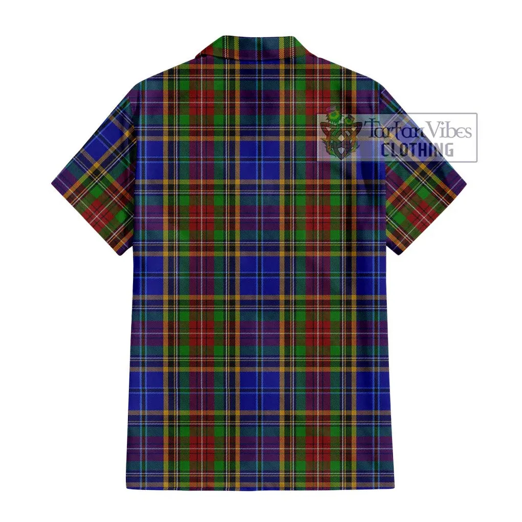 Beattie Tartan Short Sleeve Button Shirt with Family Crest DNA In Me Style