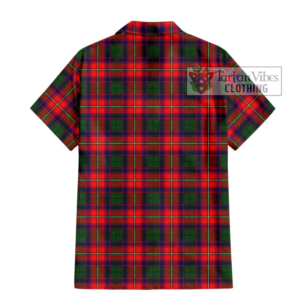 Belshes Tartan Short Sleeve Button Shirt with Family Crest DNA In Me Style