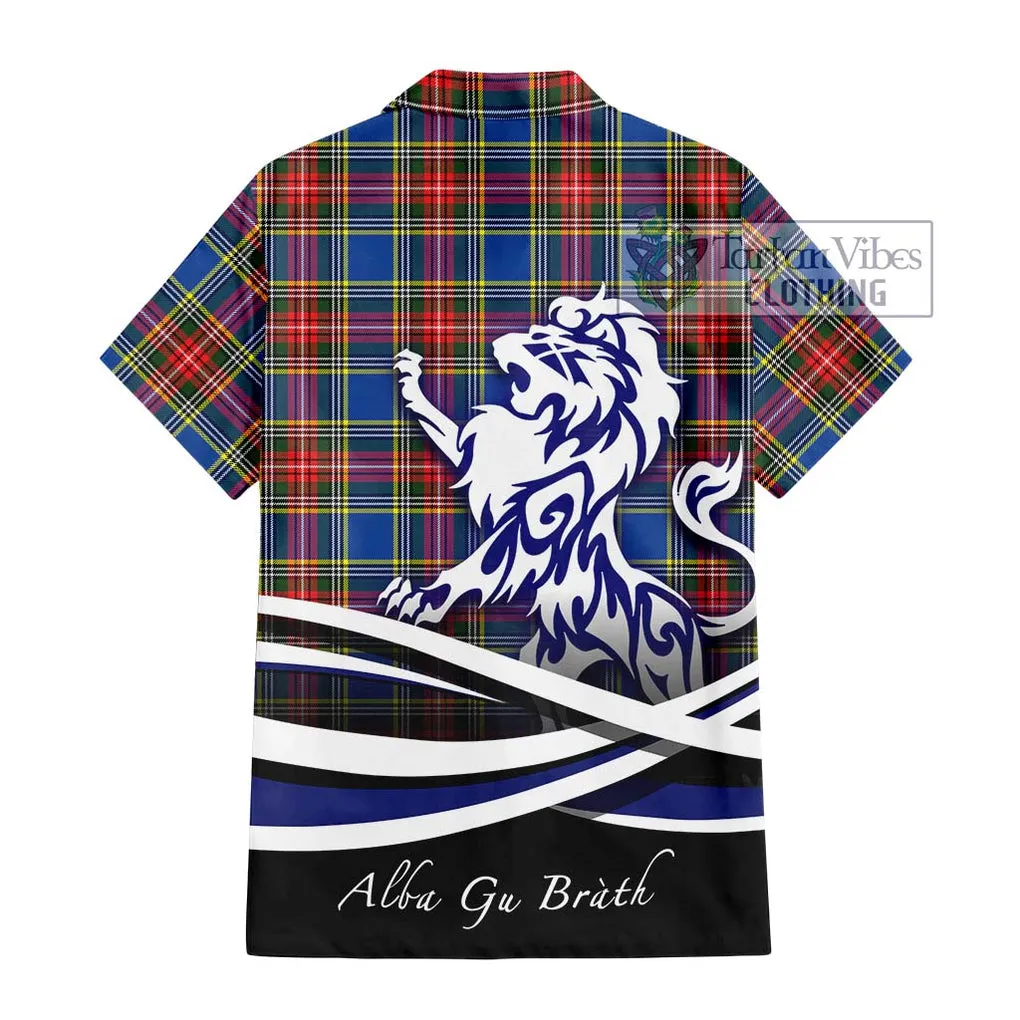 Bethune Tartan Short Sleeve Button Shirt with Alba Gu Brath Regal Lion Emblem