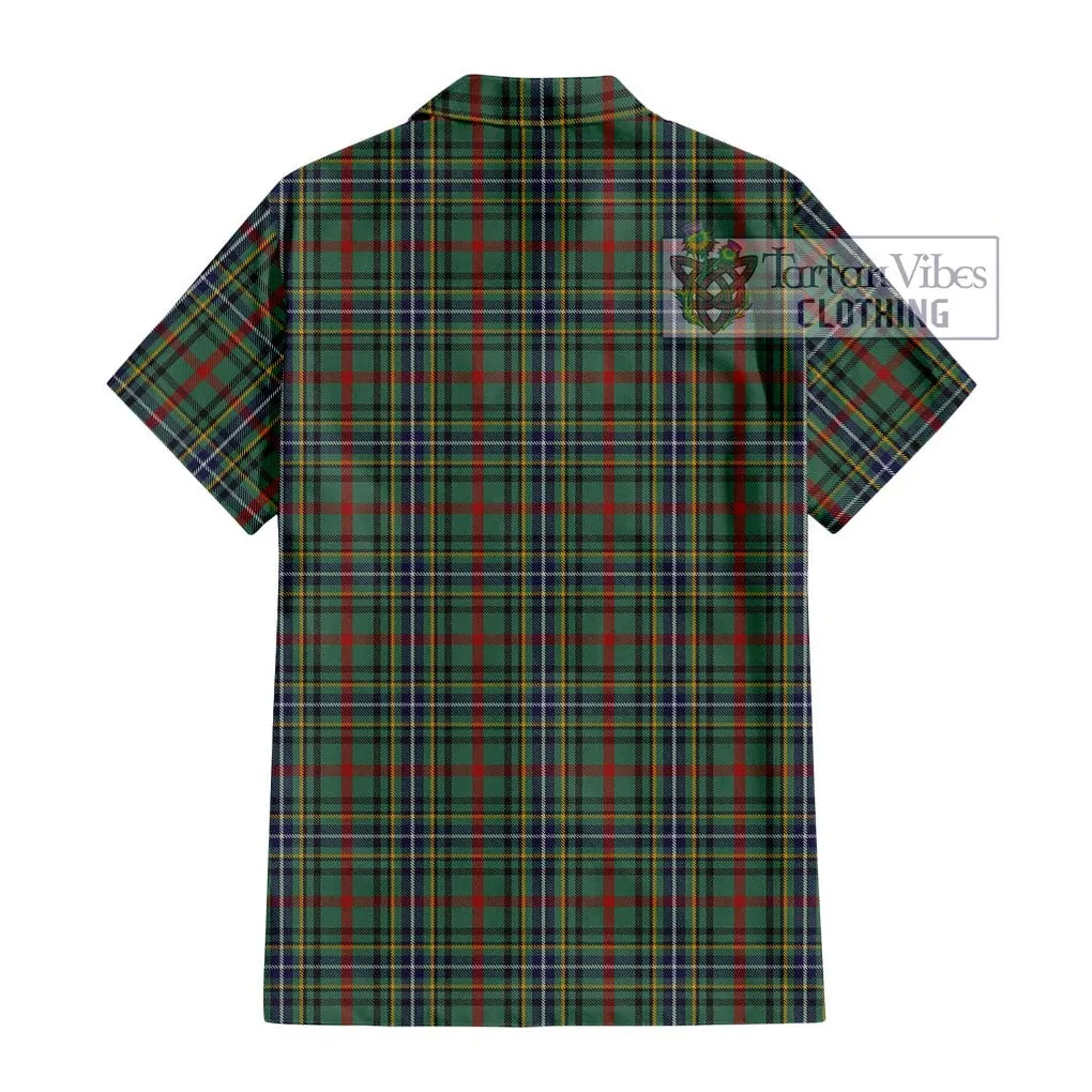 Bisset Tartan Short Sleeve Button Shirt with Family Crest DNA In Me Style