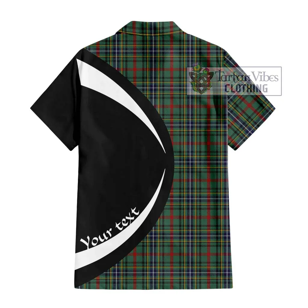 Bisset Tartan Short Sleeve Button Up with Family Crest Circle Style