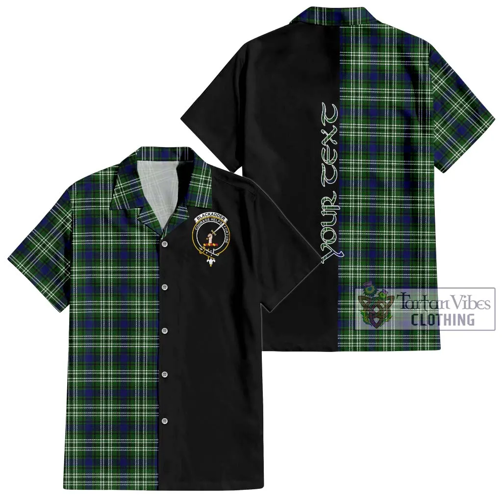 Blackadder Tartan Short Sleeve Button Shirt with Family Crest and Half Of Me Style