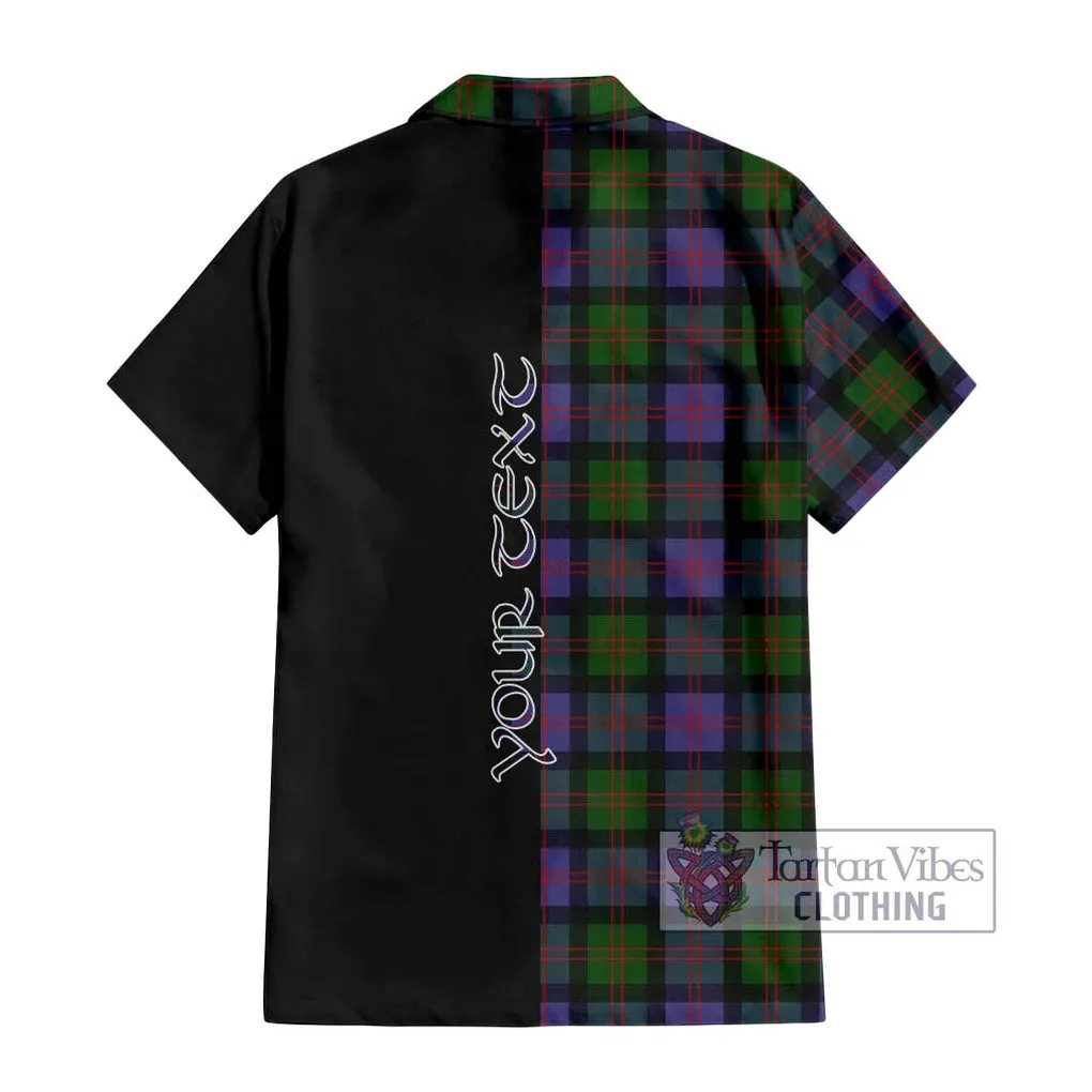 Blair Modern Tartan Short Sleeve Button Shirt with Family Crest and Half Of Me Style