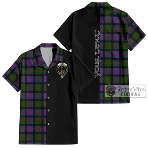 Blair Modern Tartan Short Sleeve Button Shirt with Family Crest and Half Of Me Style