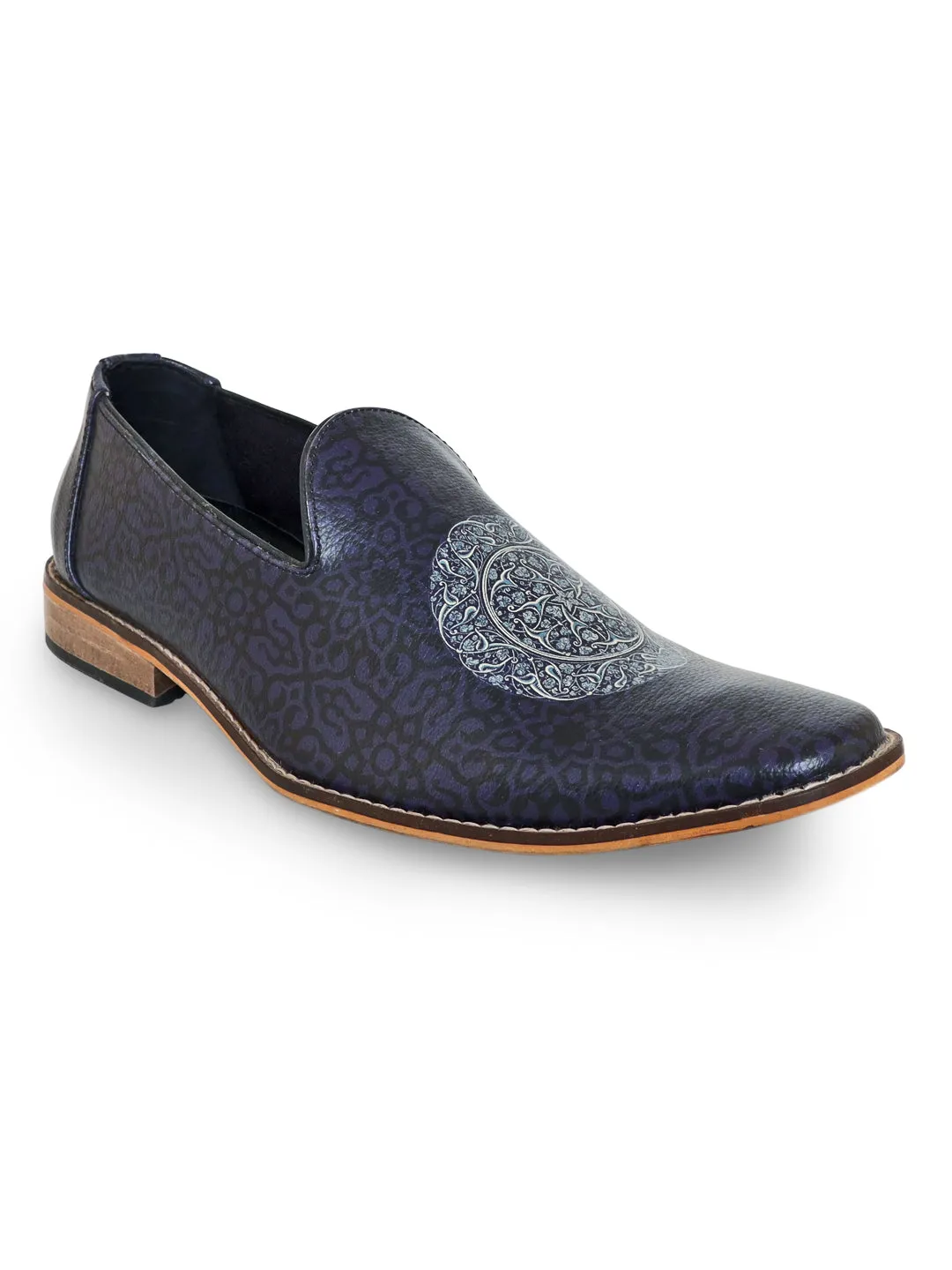 Blue & Black Mughal Print Loafers