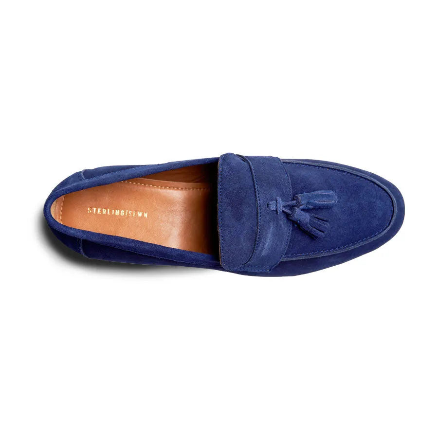 Blue Suede Tassle Loafer