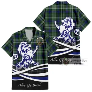 Blyth Tartan Short Sleeve Button Shirt with Alba Gu Brath Regal Lion Emblem