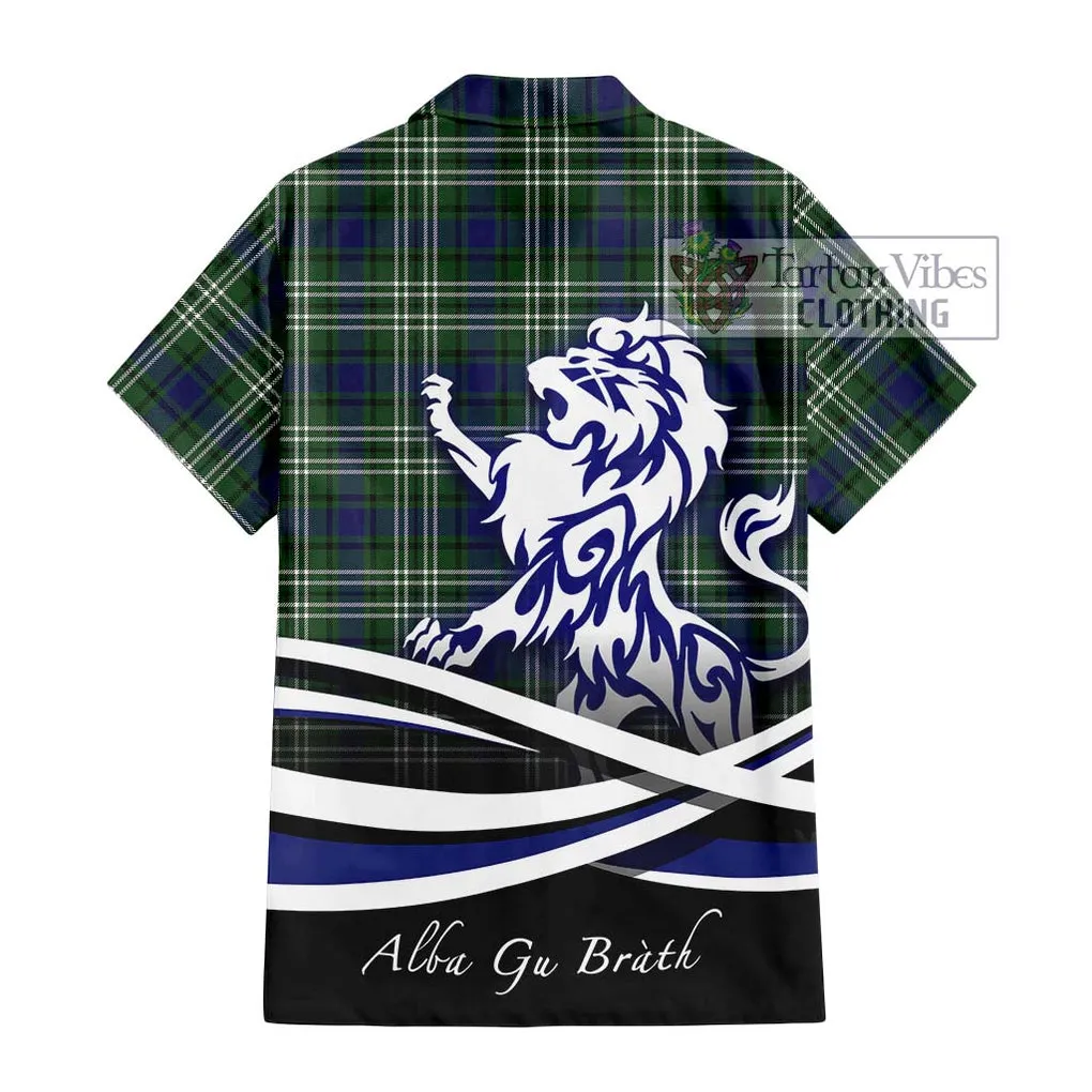 Blyth Tartan Short Sleeve Button Shirt with Alba Gu Brath Regal Lion Emblem