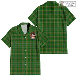 Bond Irish Clan Tartan Short Sleeve Button Up with Coat of Arms