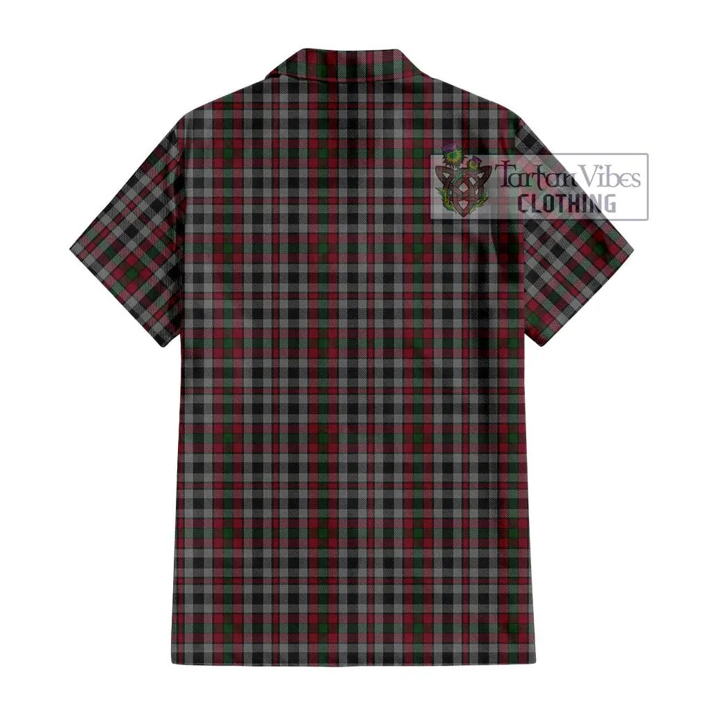 Borthwick Tartan Short Sleeve Button Shirt with Family Crest DNA In Me Style