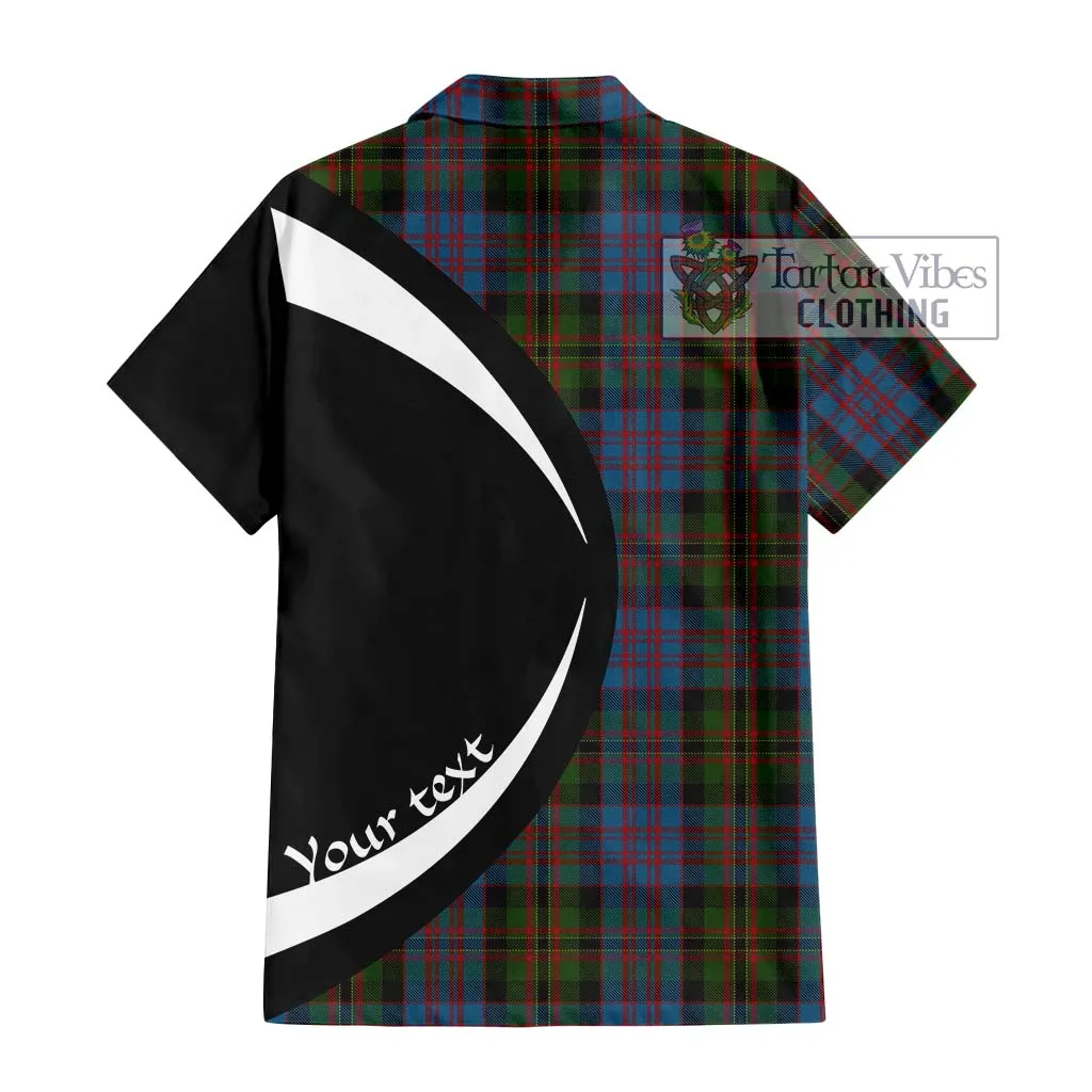 Bowie Tartan Short Sleeve Button Up with Family Crest Circle Style