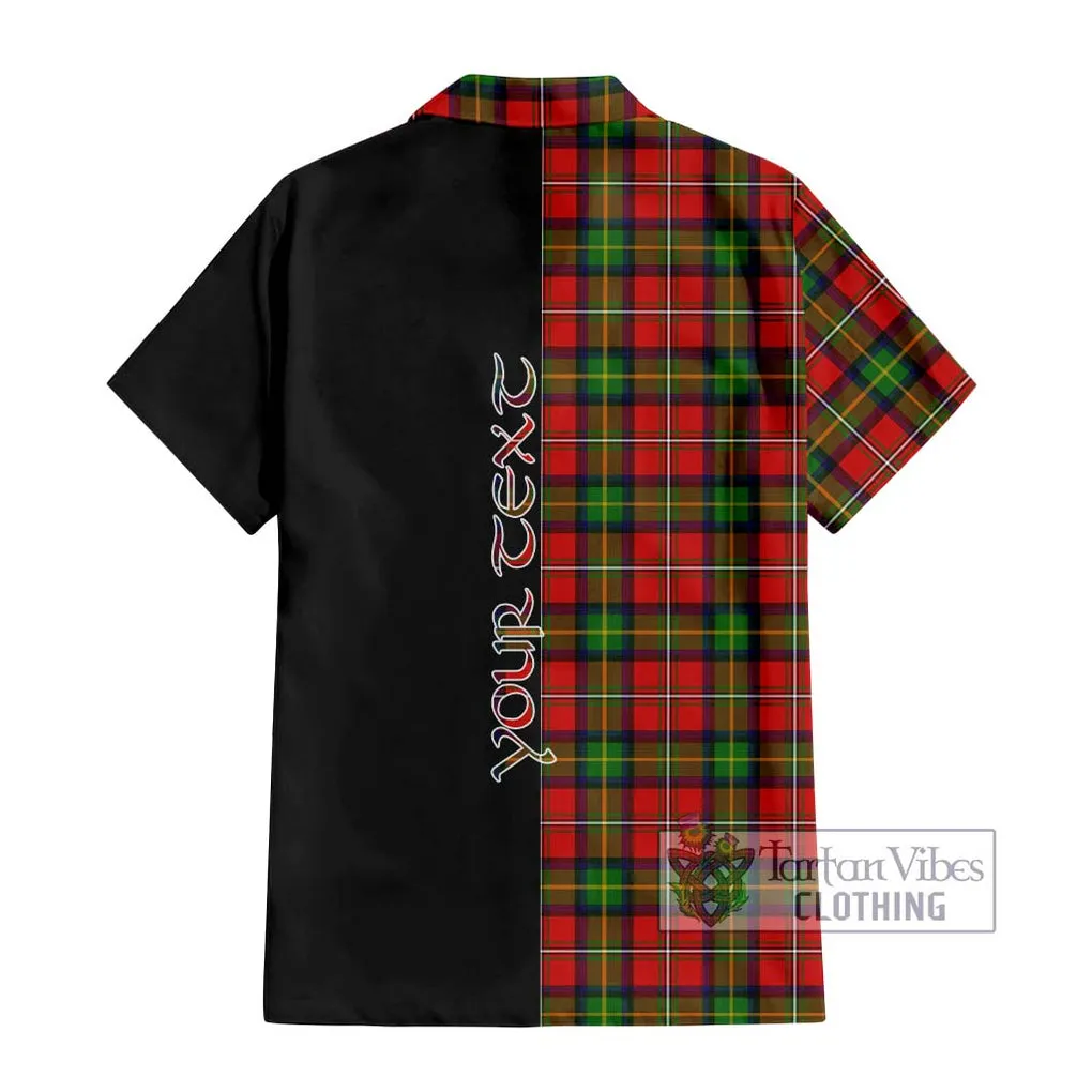 Boyd Tartan Short Sleeve Button Shirt with Family Crest and Half Of Me Style