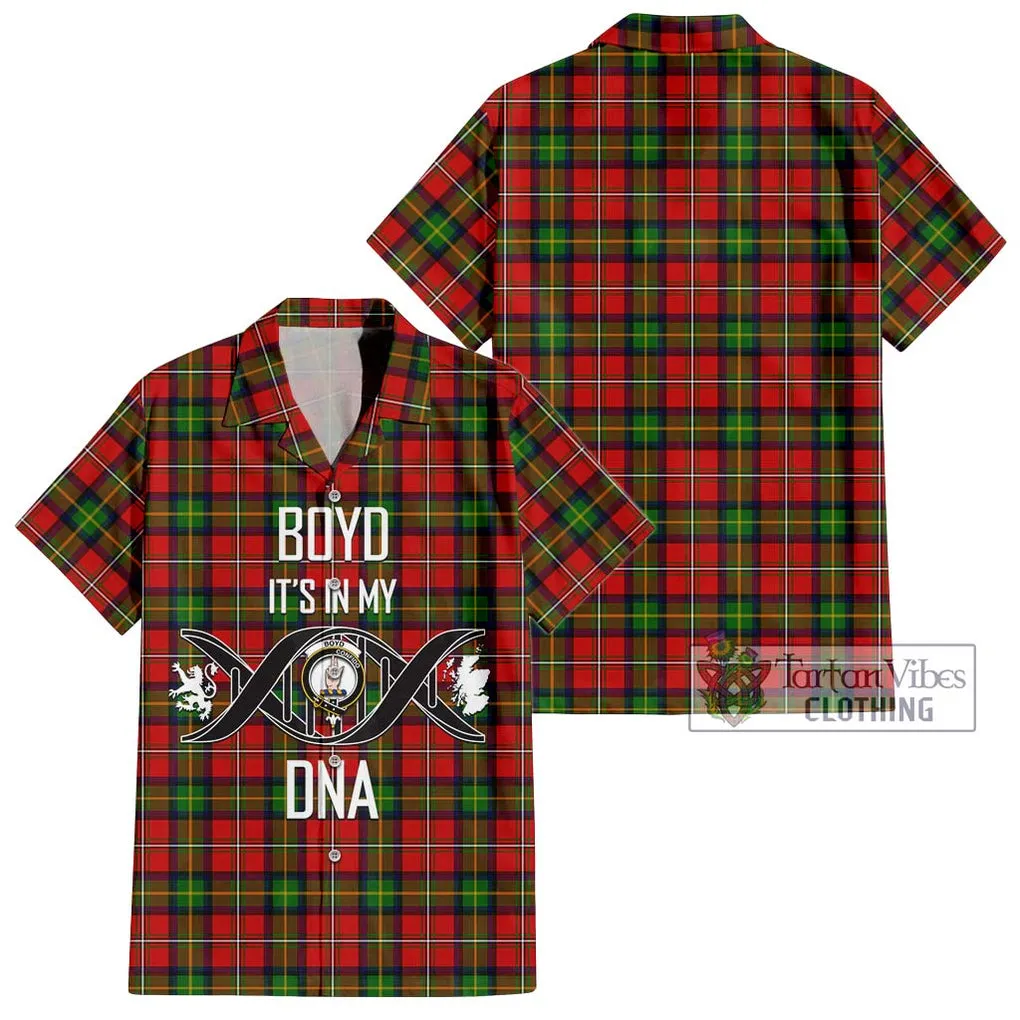 Boyd Tartan Short Sleeve Button Shirt with Family Crest DNA In Me Style