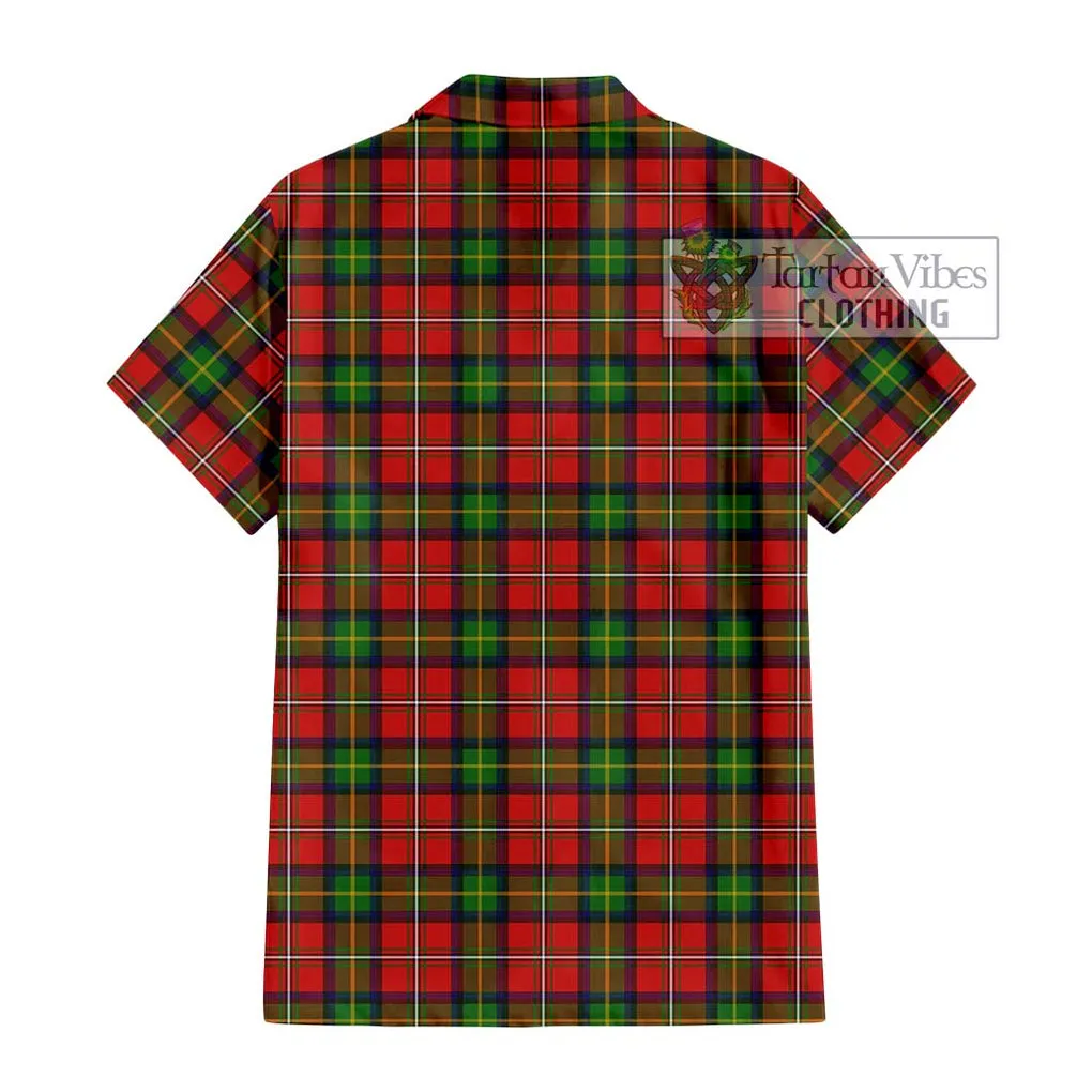 Boyd Tartan Short Sleeve Button Shirt with Family Crest DNA In Me Style