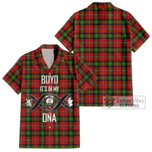 Boyd Tartan Short Sleeve Button Shirt with Family Crest DNA In Me Style