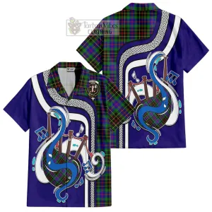 Brodie Hunting Modern Tartan Short Sleeve Button Shirt with Epic Bagpipe Style