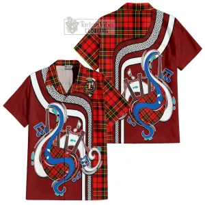 Brodie Modern Tartan Short Sleeve Button Shirt with Epic Bagpipe Style